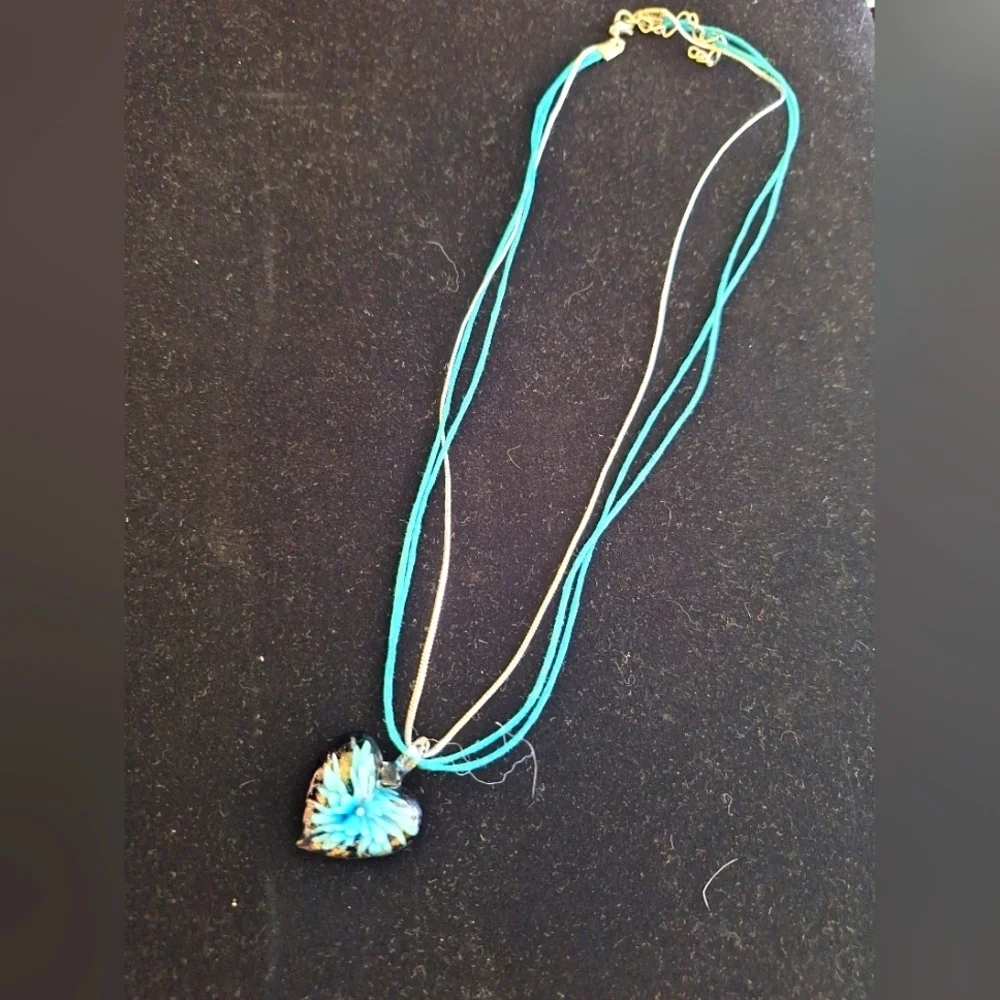 Art Glass Heart Necklace